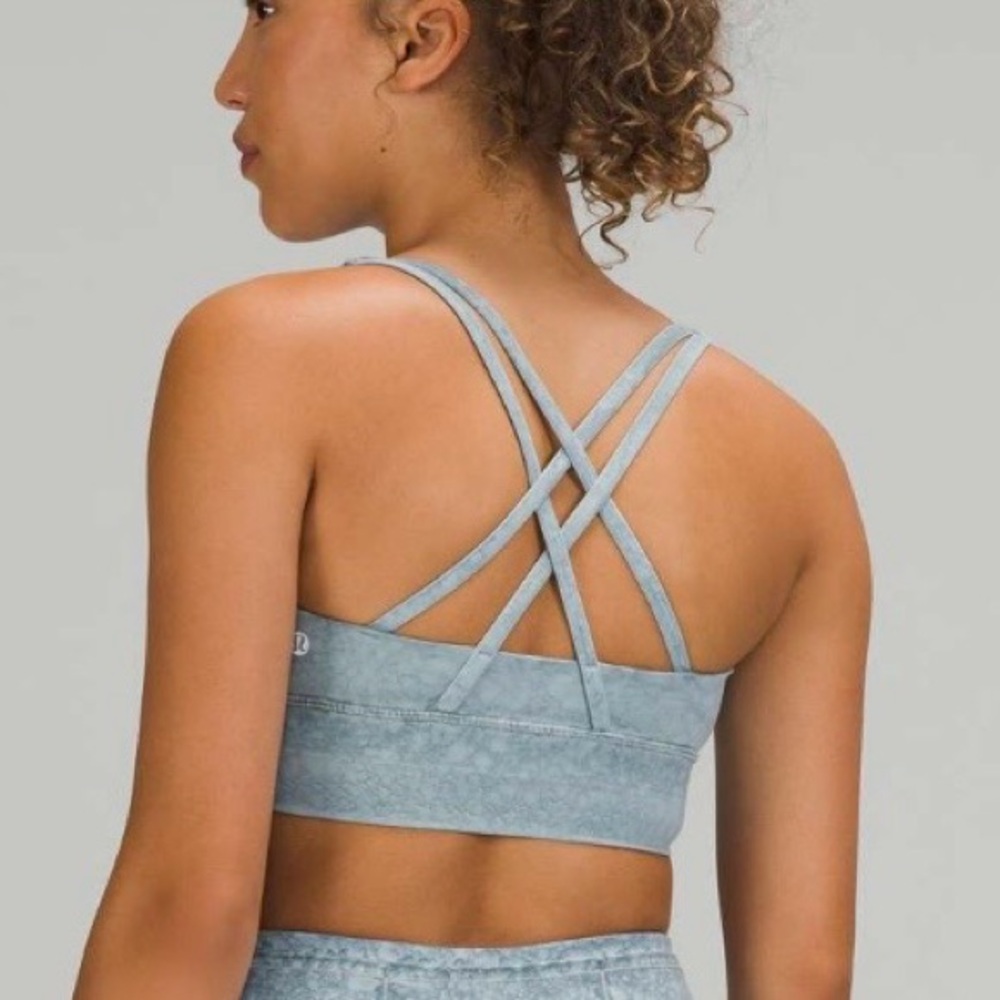 Lululemon Women’s Energy Bra City Grit White Blue Fog Size 6 - Picture 2 of 13